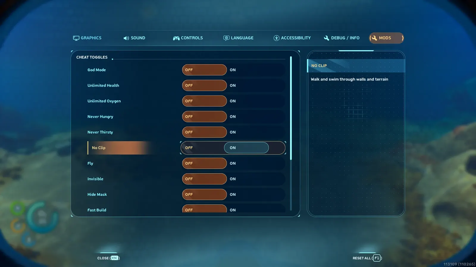 Cheat Toggles Menu