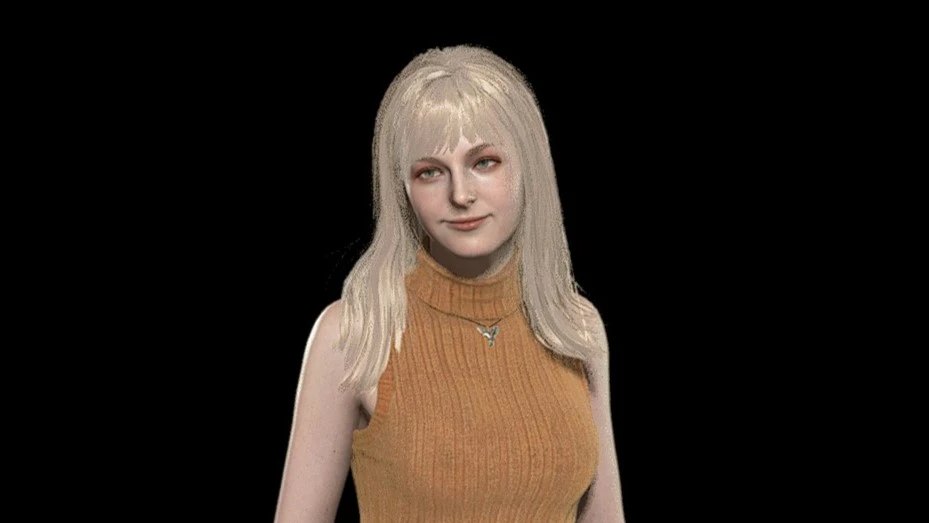 Ashley's long blonde hair