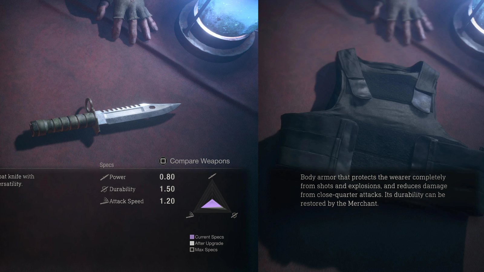 Better Knives and Armor screenshot