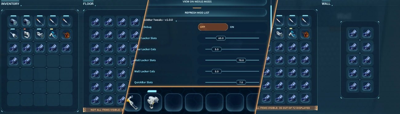 Capacity and QuickBar Tweaks