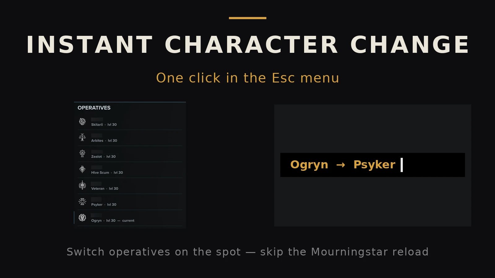 Instant Character Change