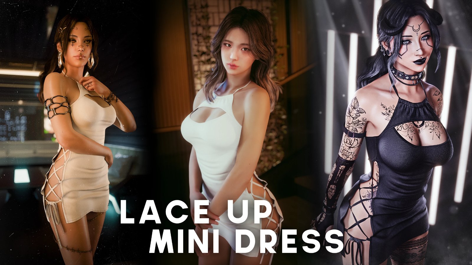 Lace Up Mini Dress - Archive XL