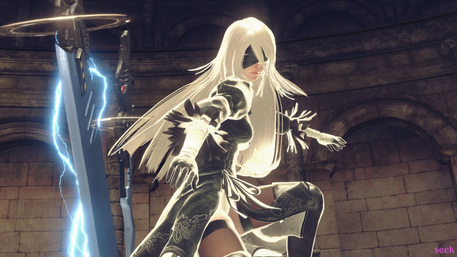 Long Hair and 2B Dress for A2 screenshot
