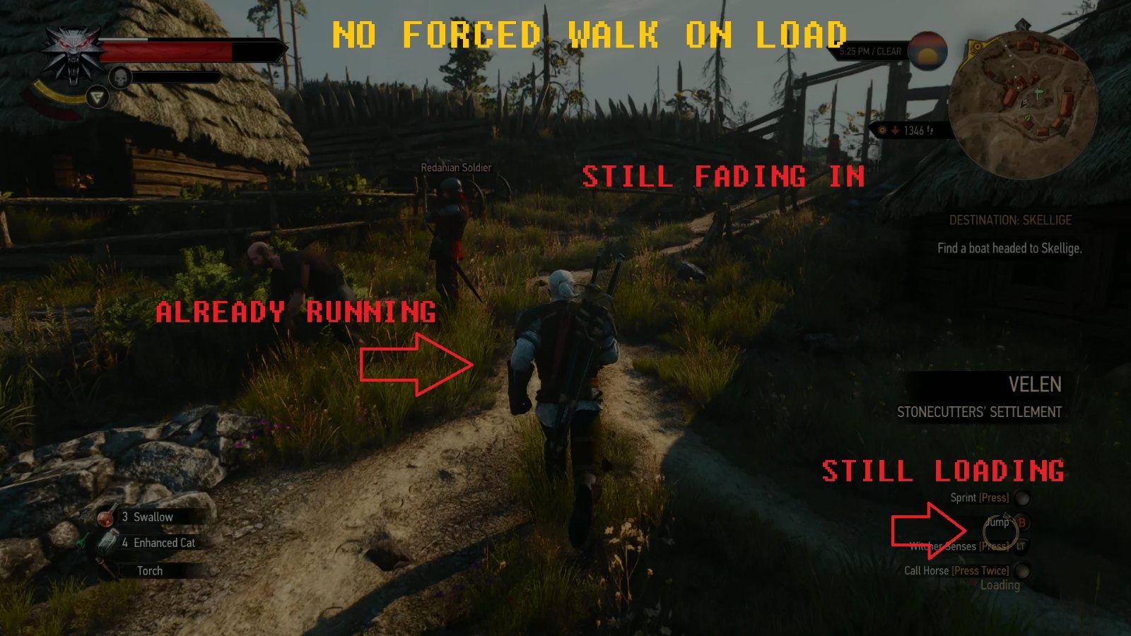 No Forced Walk On Load Fix