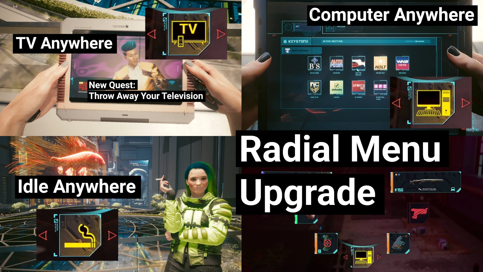 Radial Menu Upgrade for Idle-Computer-TV Anywhere mods screenshot