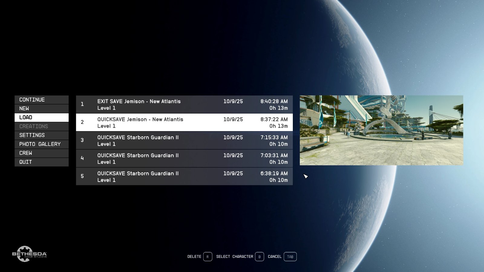 Save Game Thumbnails - SFSE screenshot