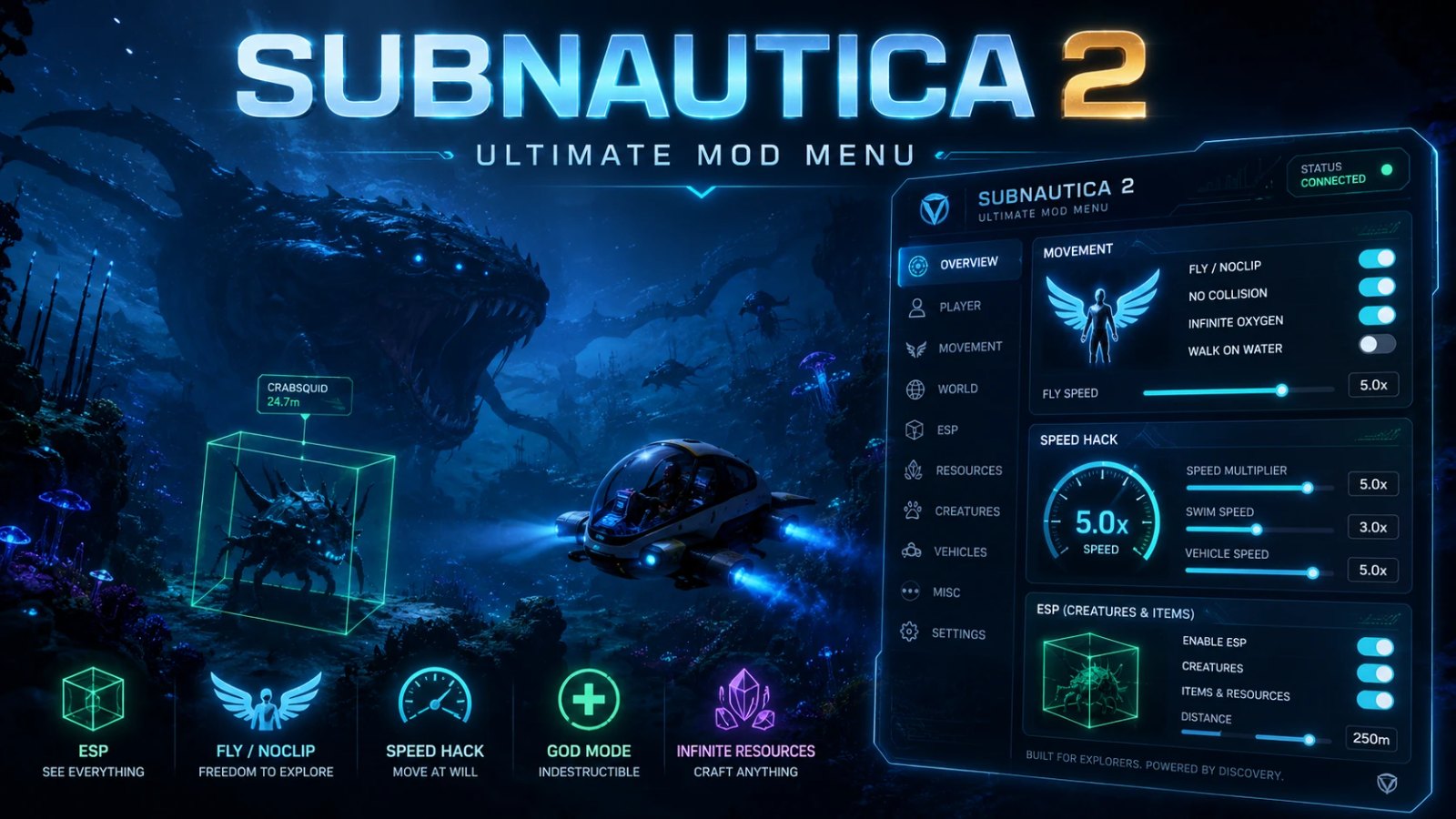 Simple Subnautica 2 Mod Menu screenshot