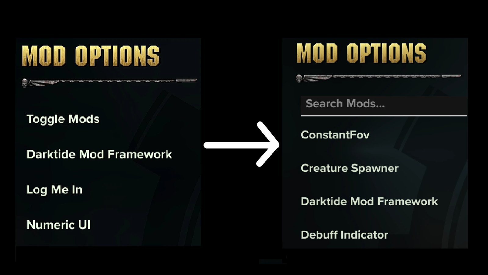 Sorted Mod Menu
