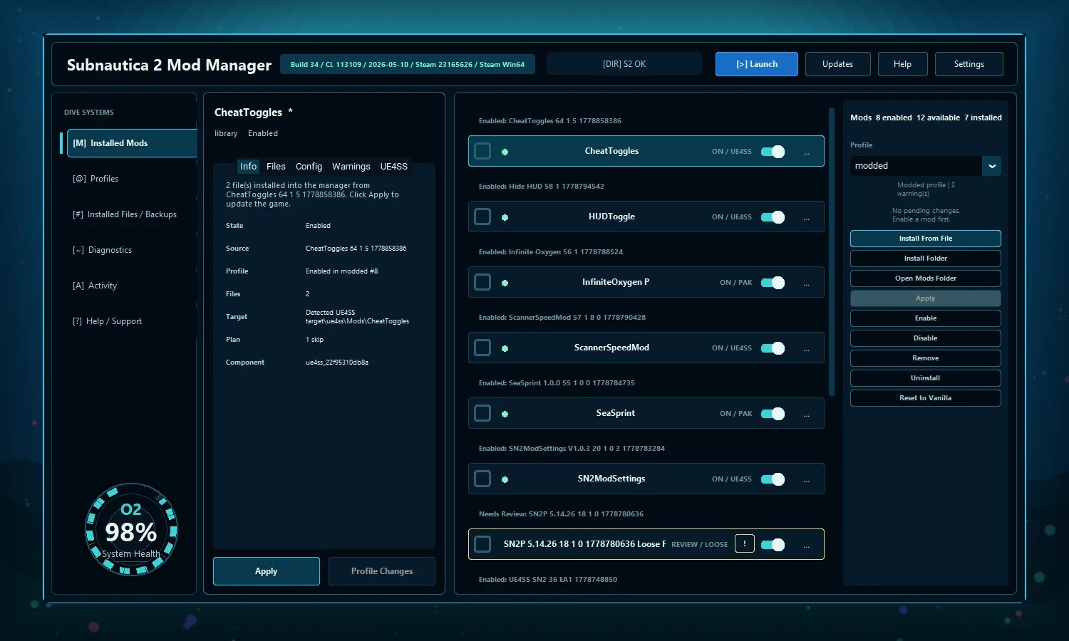 Vercadi's Subnautica 2 Mod Manager